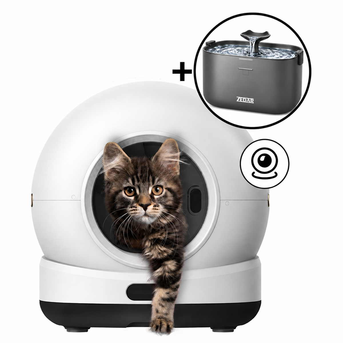 K1200 PRO+ Automatische kattenbak met camera + Gratis WF300 t.w.v. €49,-