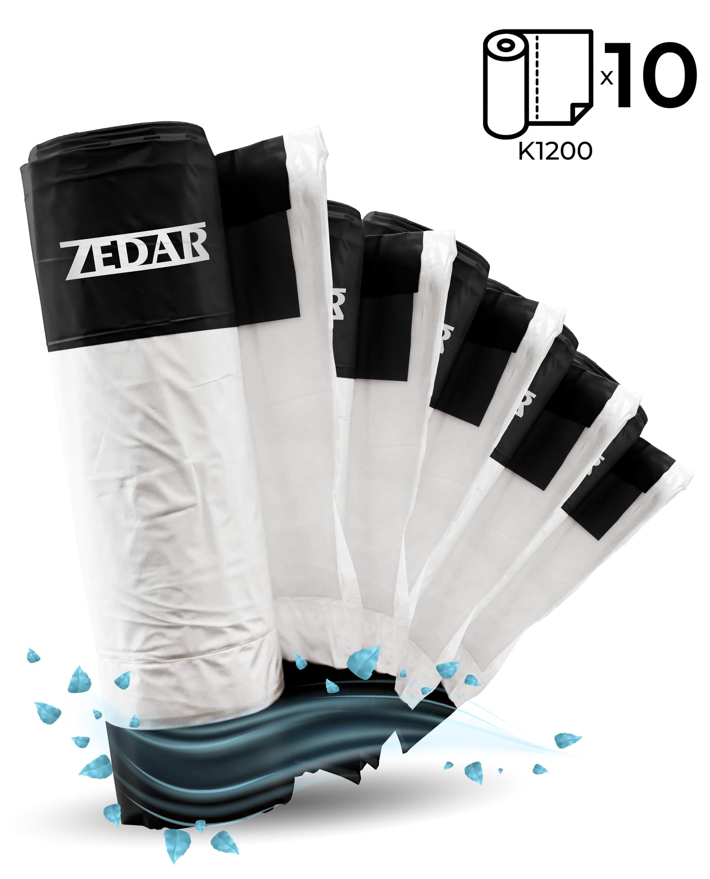 10 Rollen kattenbakzakken voor Zedar K1200 (set voor 6 maanden)
