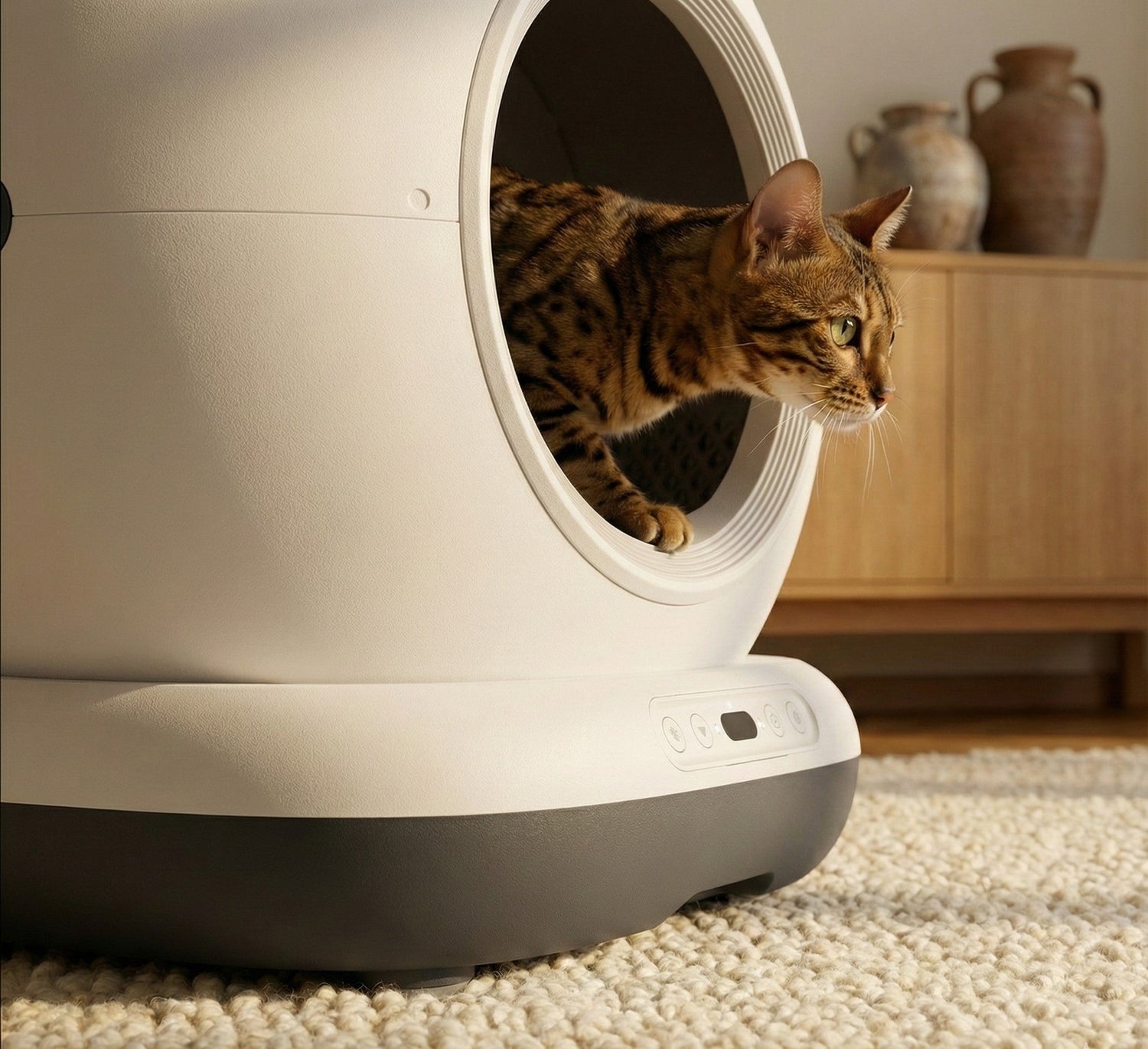 Automatische en zelfreinigende kattenbak