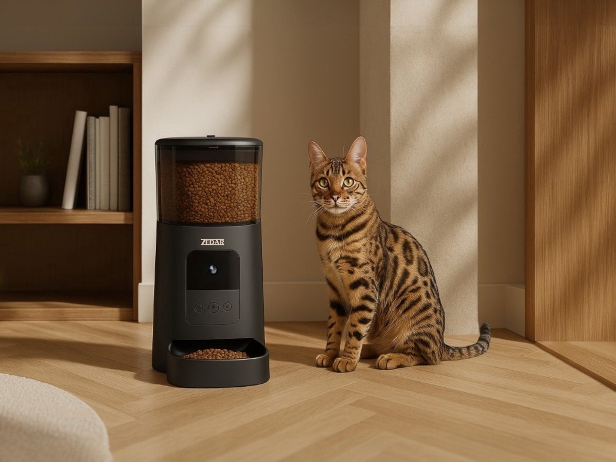 Zedar automatische voerbak en waterbak