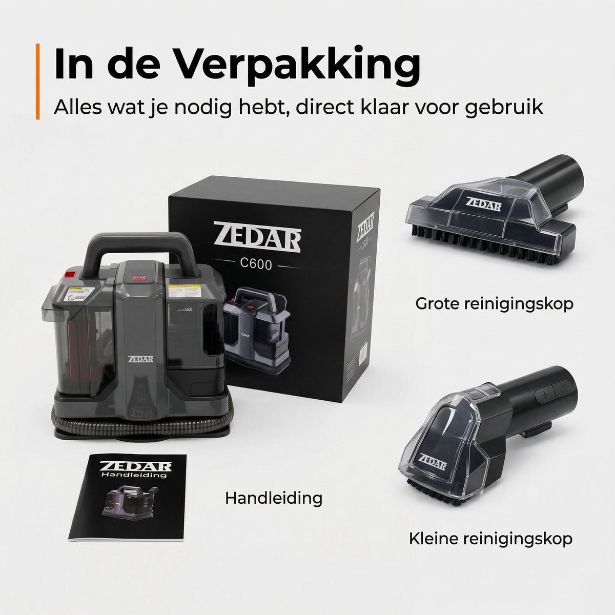 Zedar C600 inhoud verpakking