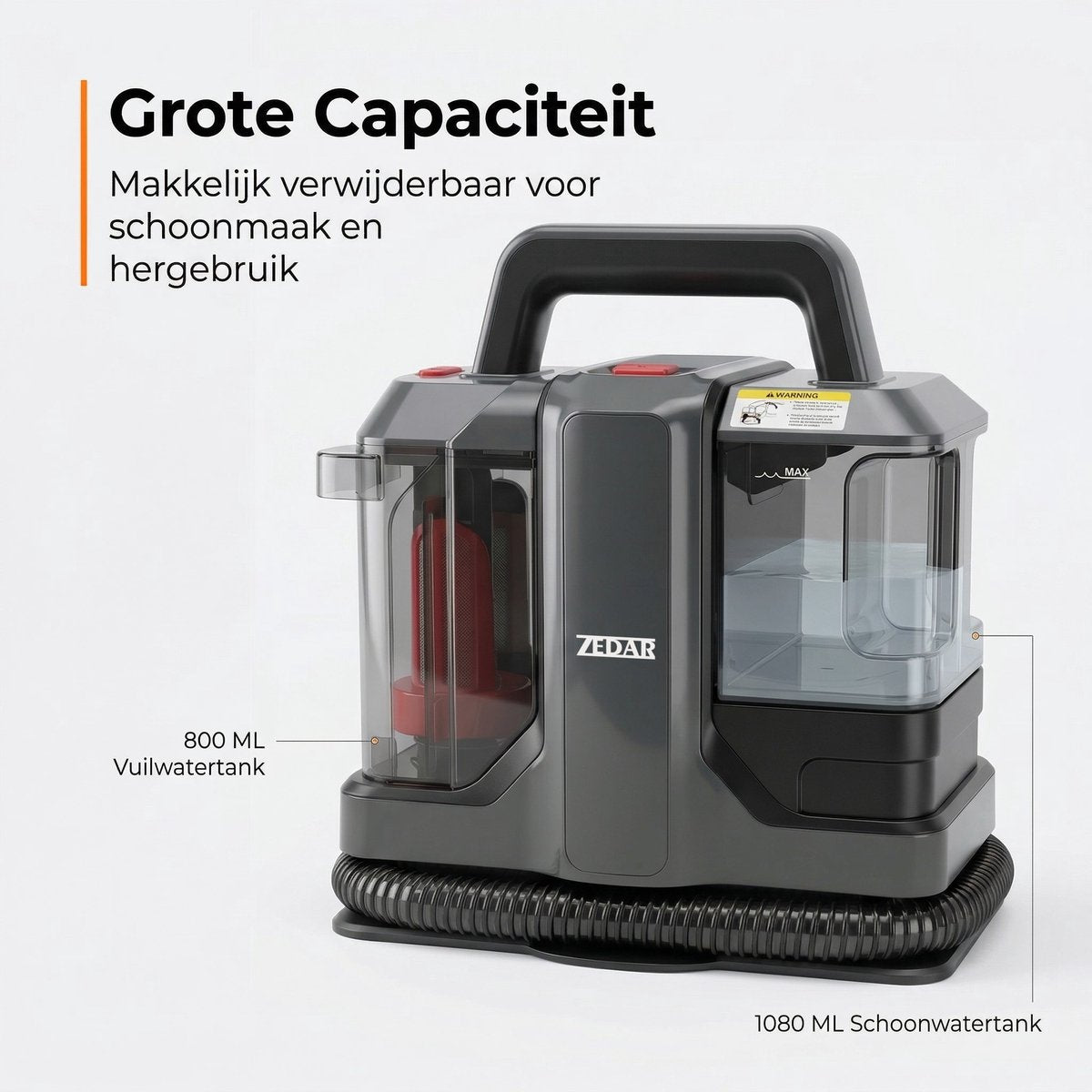 Zedar C600 schoonwatertank en vuilwatertank