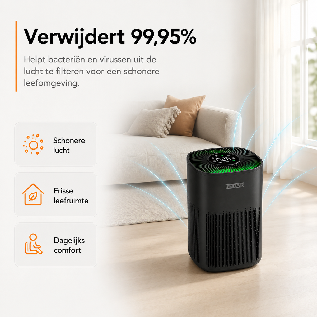 Zedar L600 zorgt voor schonere lucht in huis