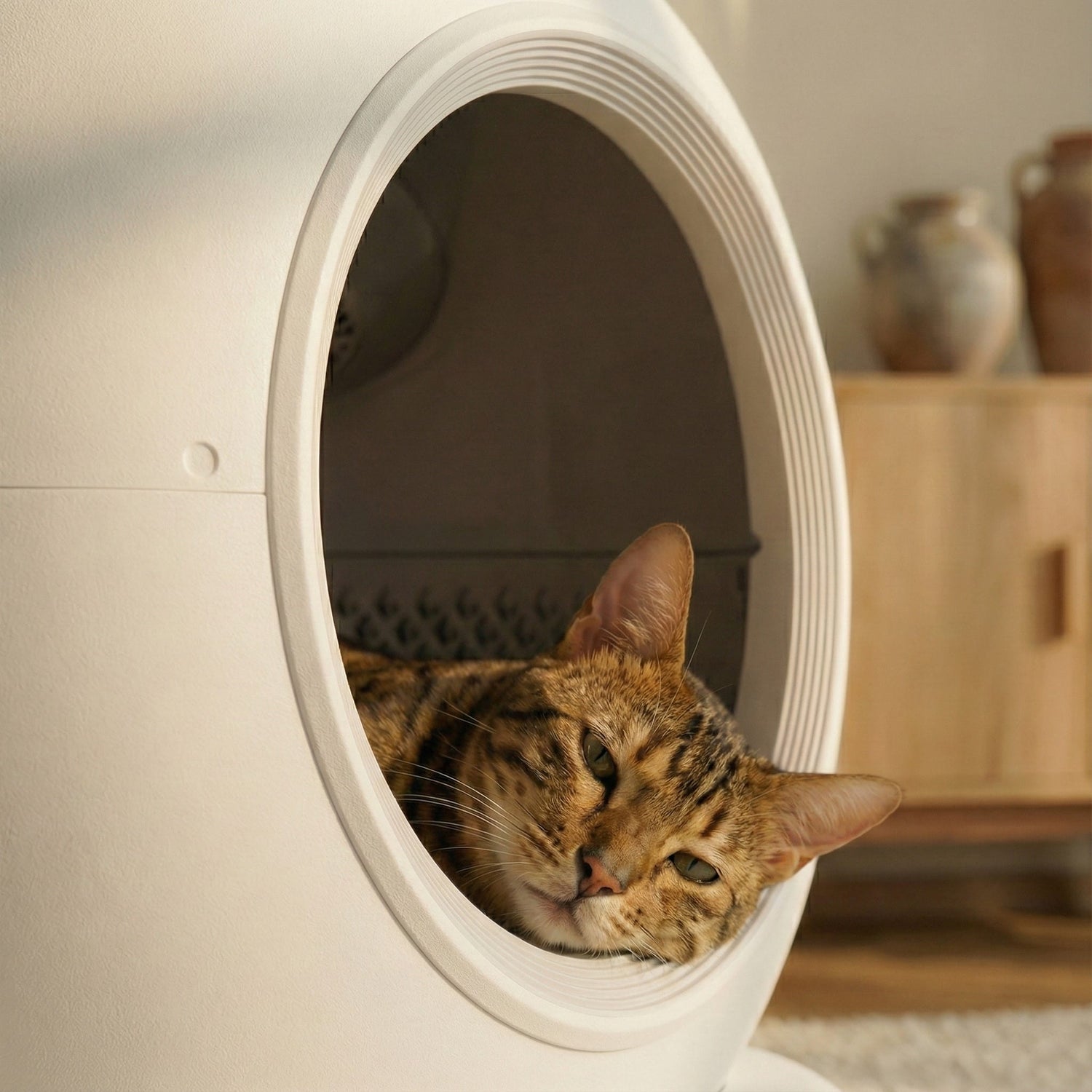 Automatische en zelfreinigende kattenbak